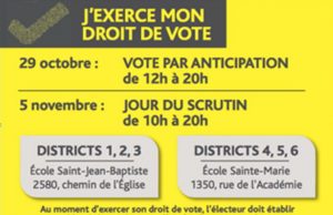 Erratum : voici les bons endroits pour voter le 5 novembre à Val-David