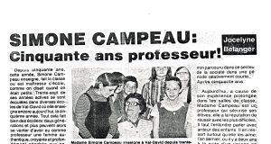 Simone Campeau: Cinquante ans professeur!