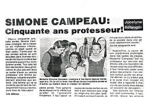 Simone Campeau: Cinquante ans professeur!