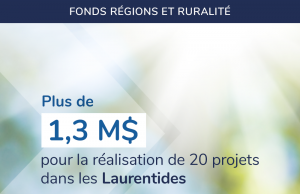 Fonds régions et ruralité : Plus de 1,3 M$ pour 20 projets structurants dans les Laurentides